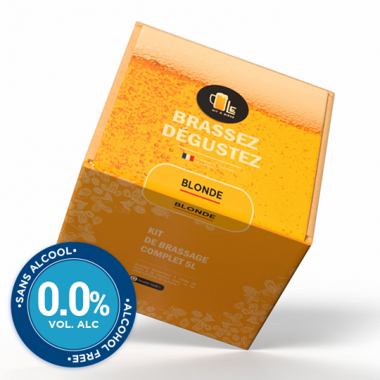 Kit de Bière Blonde sans alcool complet pour brassage 5 litres